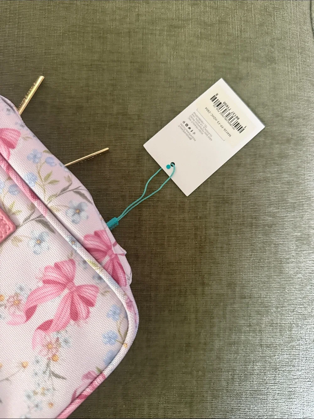 New Posh Peanut Pink Floral Bow Kids lunchbox